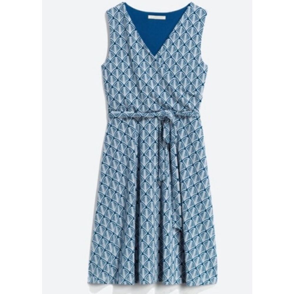 ✨41 Hawthorne Lorene Faux Wrap Knit Sz Large Blue Dress✨